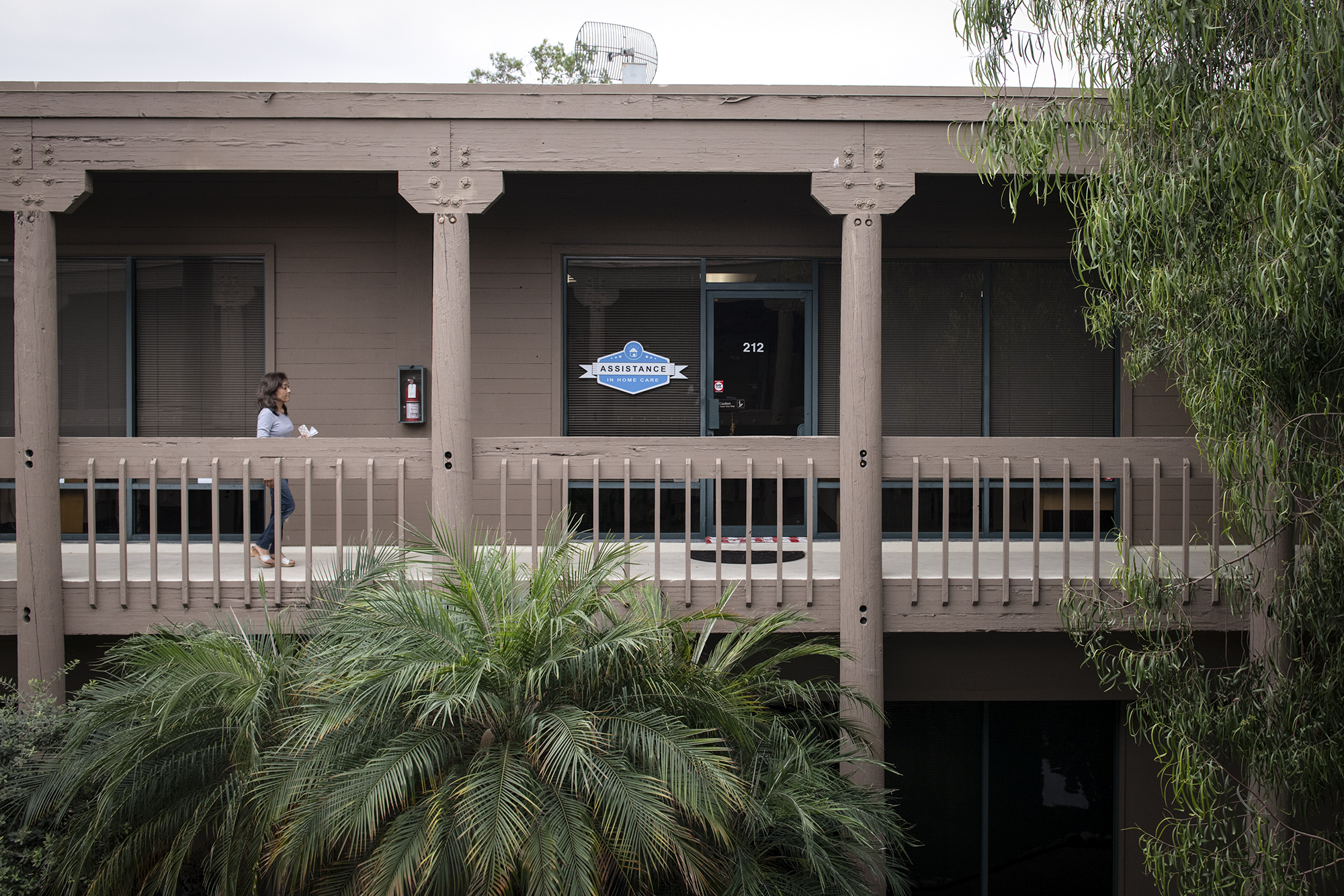 Outside the offices of the California Healthy Nail Salon Collaborative in Garden Grove, on Oct. 7, 2021. The group provides assistance within the Asian community and is helping clients with rent relief applications. Photo by Pablo Unzueta for CalMatters