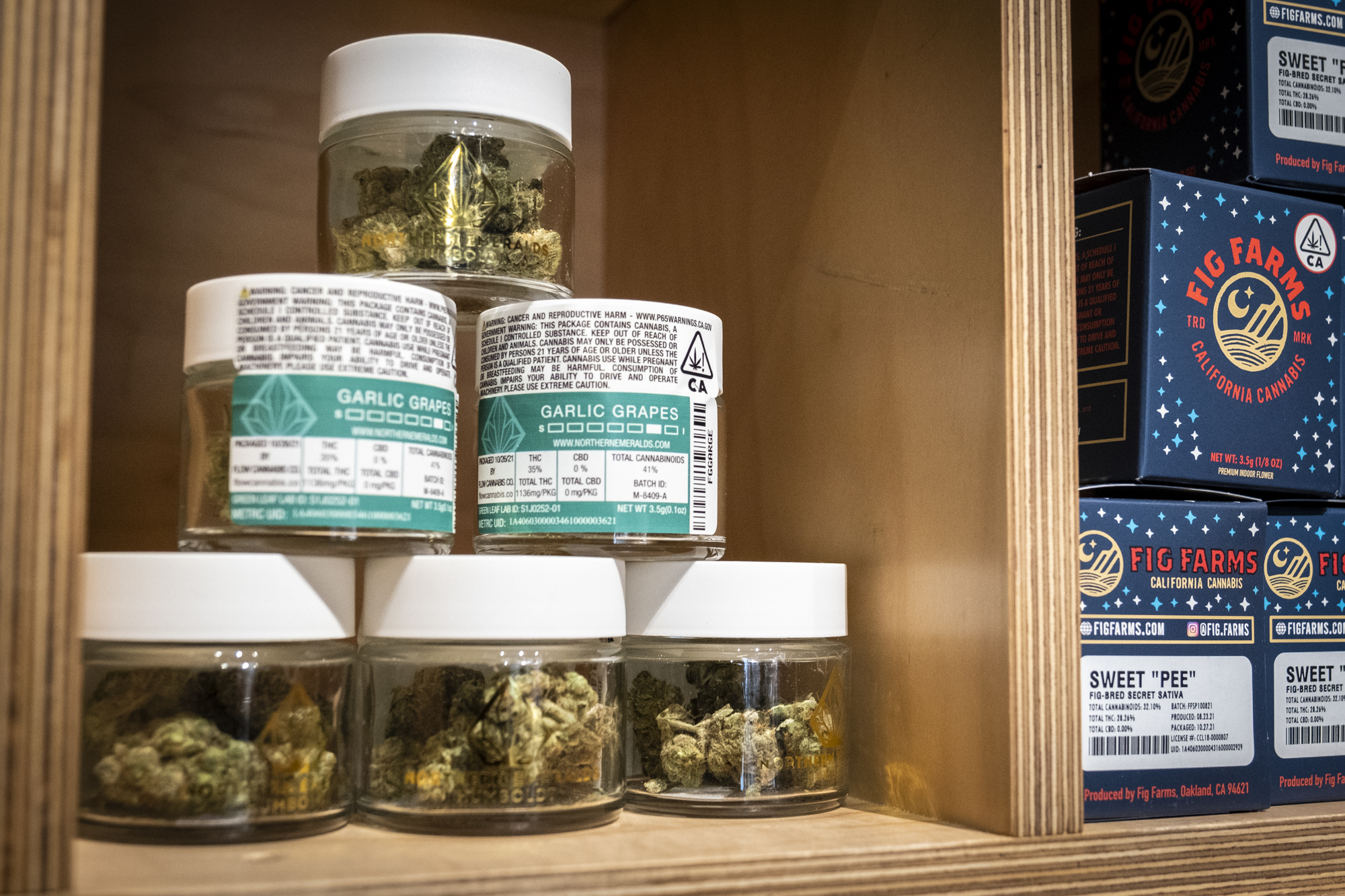 Cannabis products for sale Bloom Room San Francisco Union Square in San Francisco on Jan. 11 2022. Photo by Martin do Nascimento/CalMatters