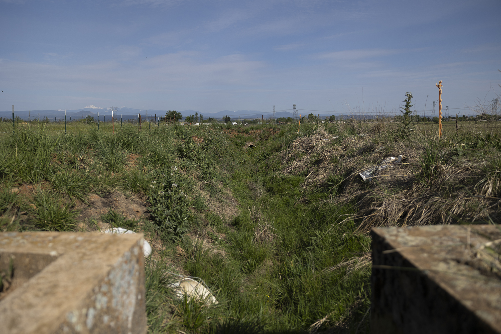 An irrigation canal on Josh Davy's property near Cottonwood on April 27, 2022.