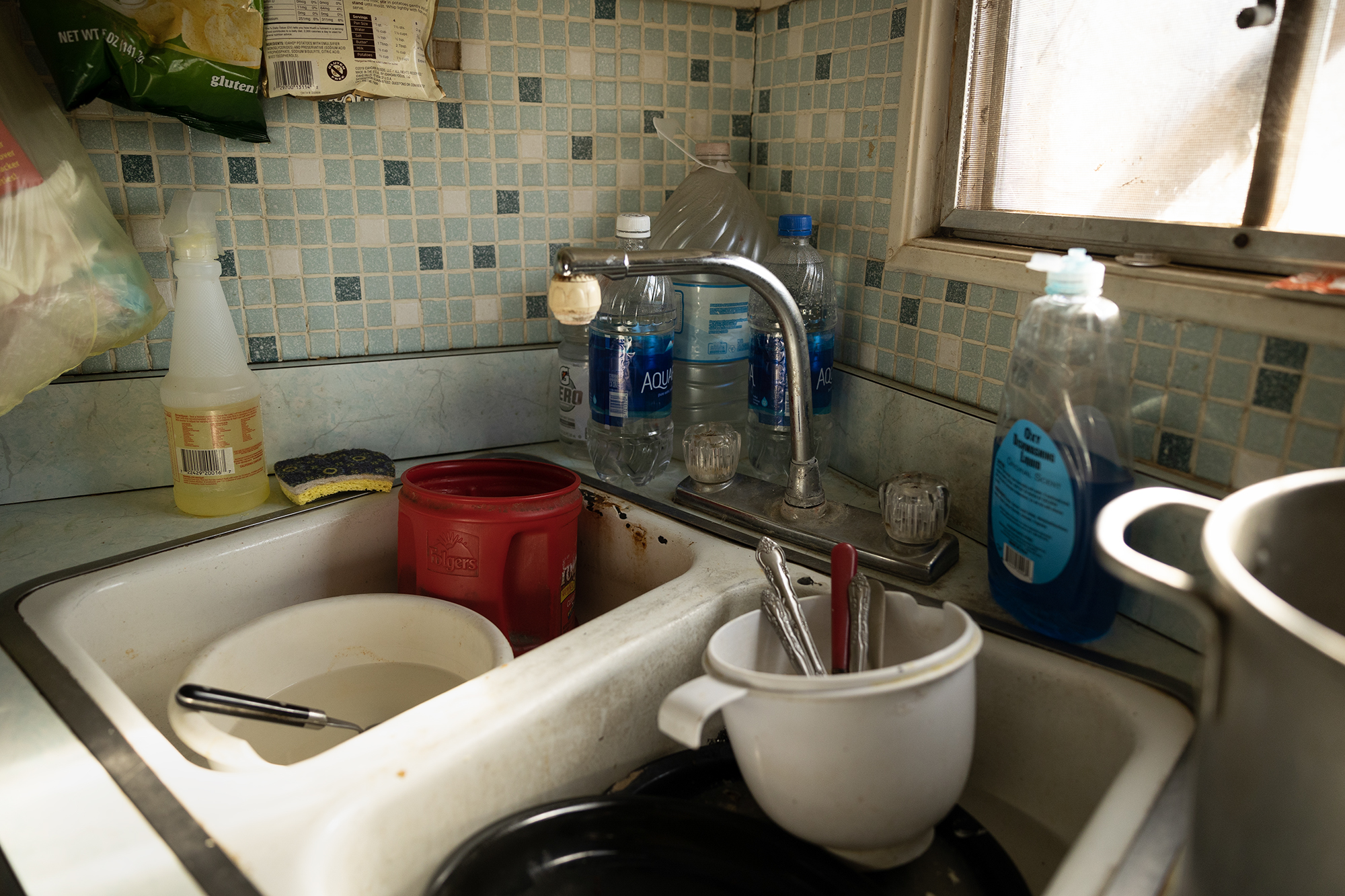 Bobby Riley has been relying on bottled water for drinking, washing dishes and bathing, since January.