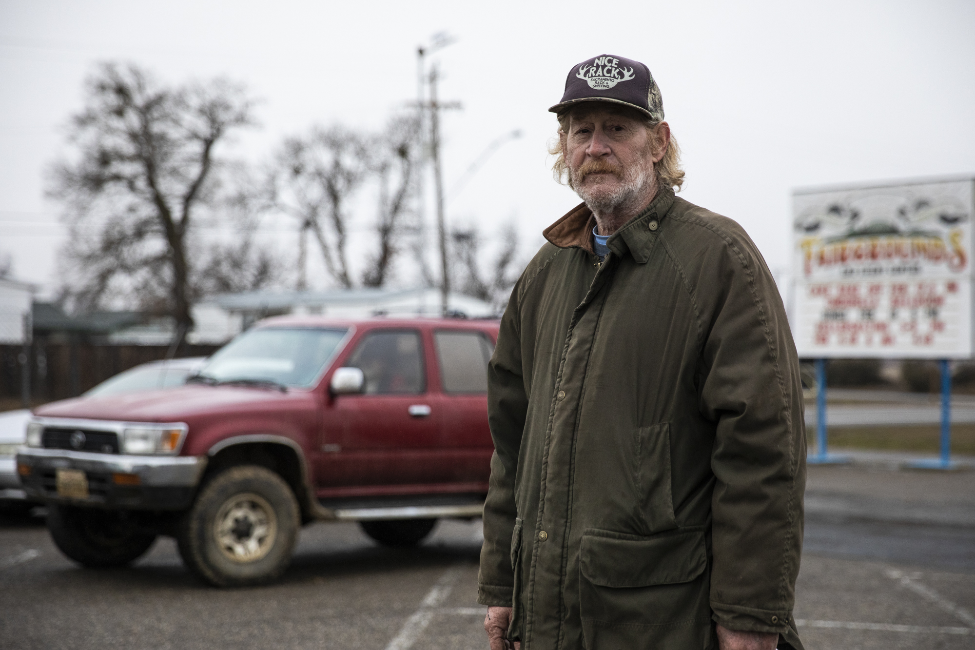 Jeff England manages the Trinity County Food Bank distribution at the Trinity County Fairgrounds on Feb. 8, 2023.