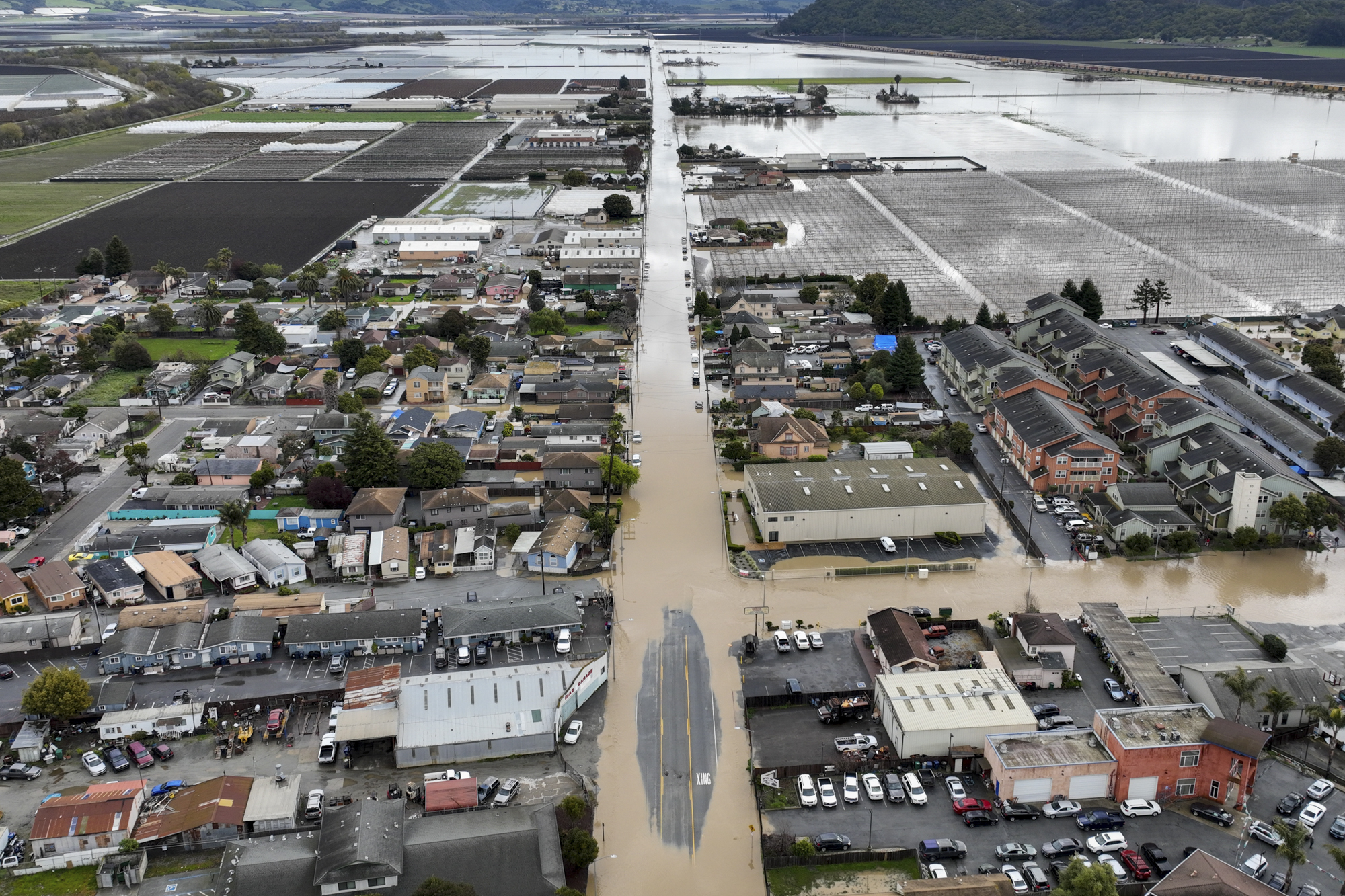 Floodwaters cover most of Pájaro Valley on March 12, 2023. 
