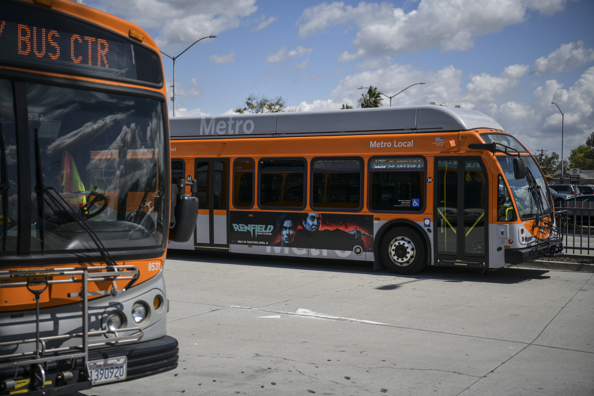 Buses at the Norwalk Green Line Station in Norwalk on April 3, 2023.