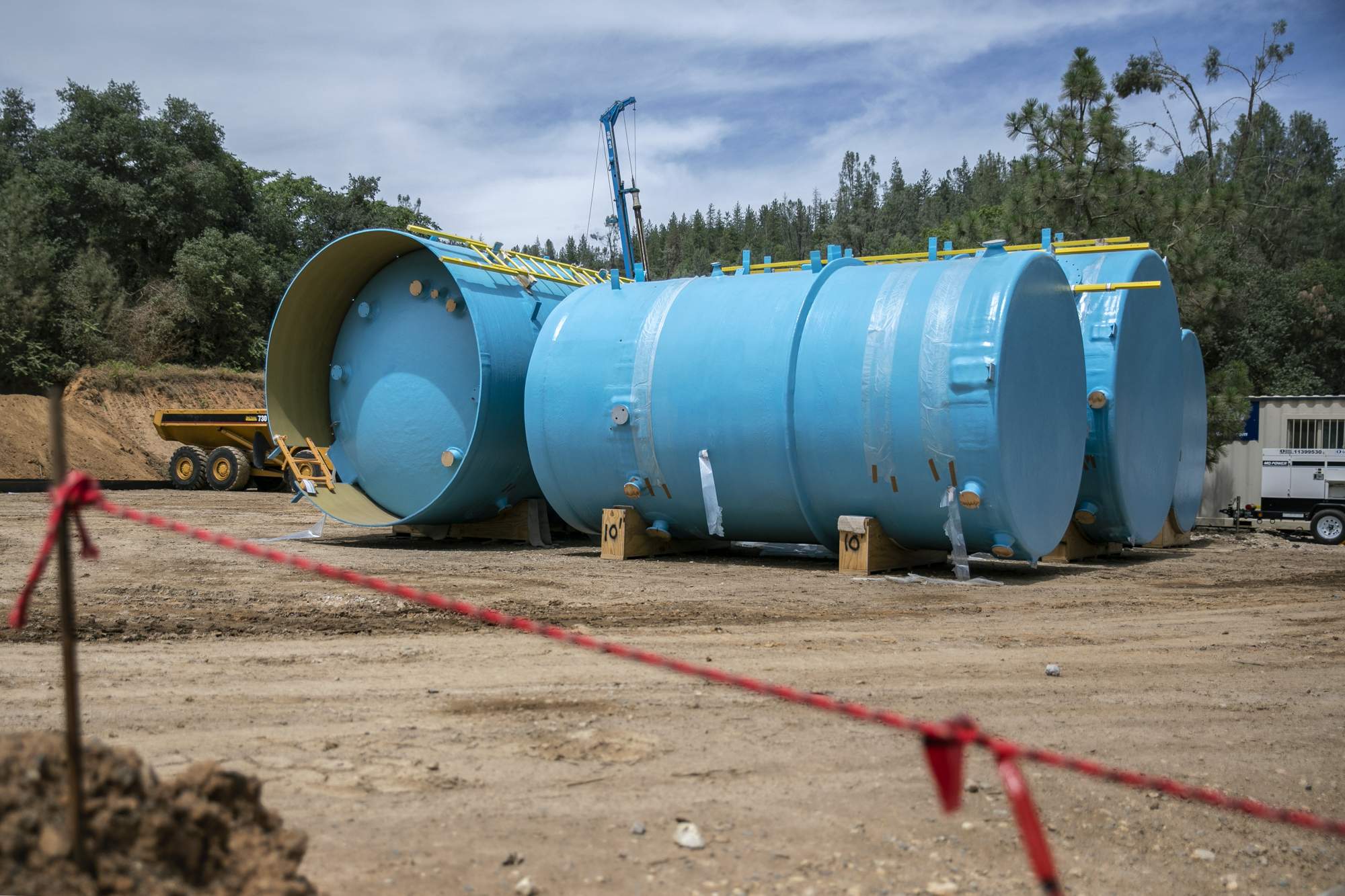 The site where the Fortera project, a carbon emissions pilot project, is under construction at the Martin Marietta Redding Cement Plant in Redding on June 7, 2022. Photo by Martin do Nascimento, CalMatters