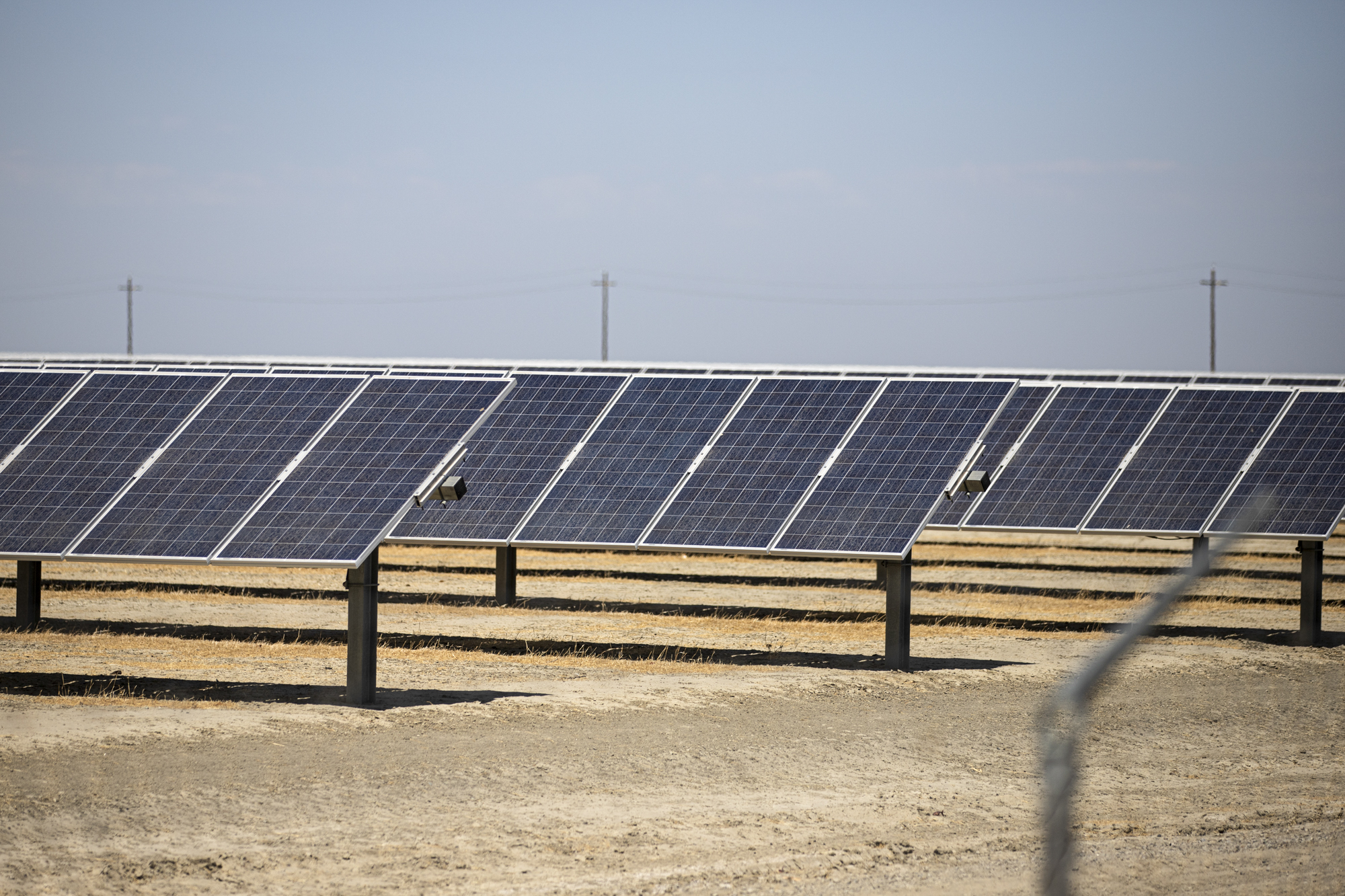 Solar panels at the Kettleman City Power solar farm.