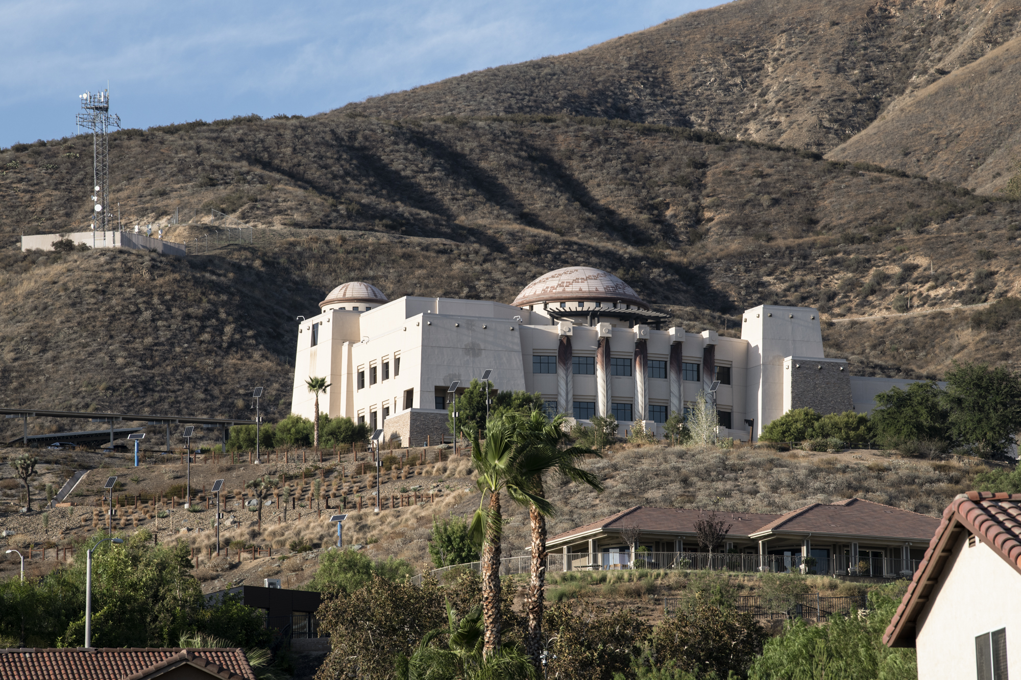 The San Manuel Band of Mission Indians community center on the San Manuel Reservation in San Bernardino on Sept. 27, 2022. Photo by Pablo Unzueta for CalMatters