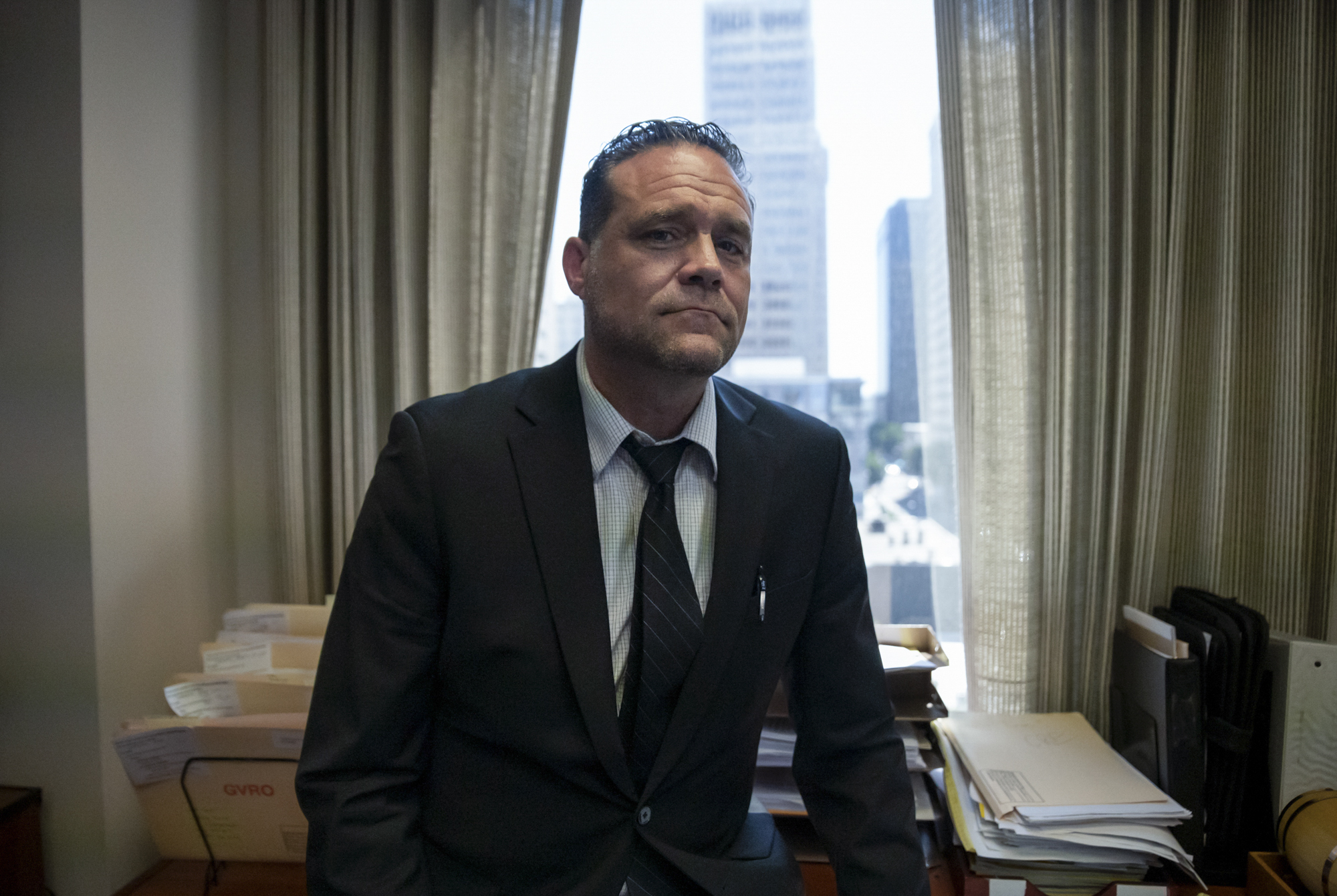 Jeffrey Brooker, the San Diego supervising deputy city attorney, in his office in San Diego on July 13, 2022. Photo by Raquel Natalicchio for CalMatters