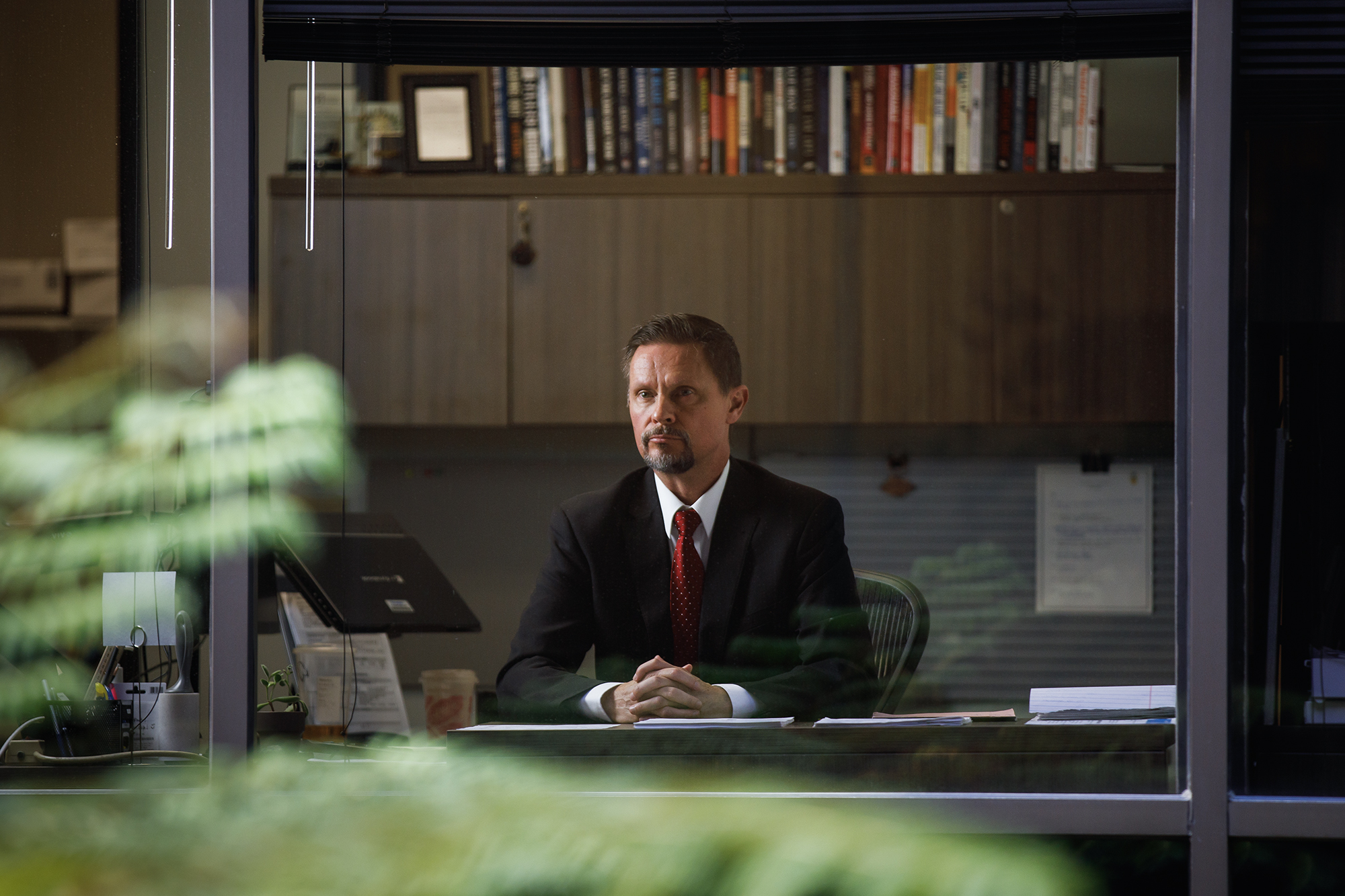 Paul Parker, executive officer of the Citizens’ Law Enforcement Review Board, inside his office in San Diego on Oct. 17, 2023. Photo by Kristian Carreon for CalMatters