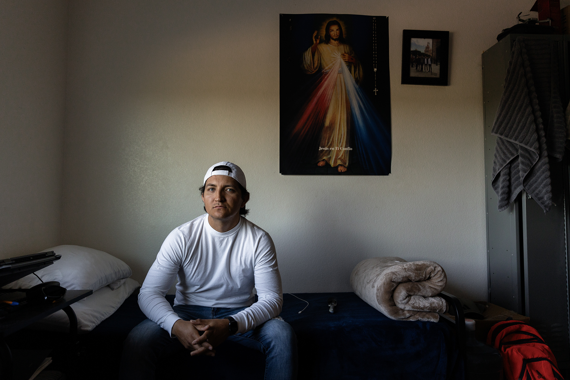 Alejandro Luna, from Guanajuato, Mexico, is a H-2A visa worker at the Balletto Vineyard in Santa Rosa. Luna has lived in the house for six years and is happy with the living conditions and treatment. Santa Rosa, May 9 2024. Photo by Manuel Orbegozo for CalMatters