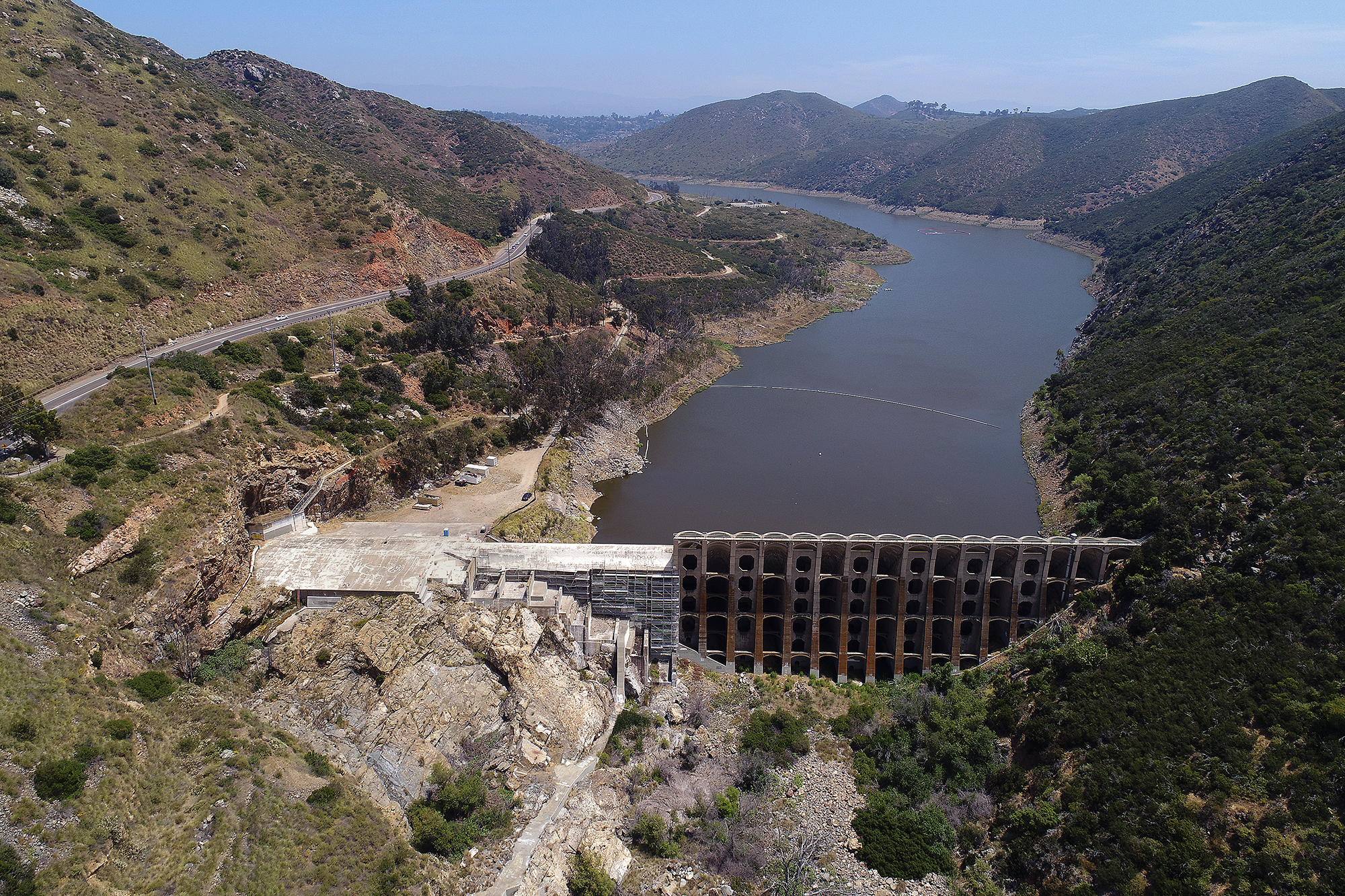 Lake Hodges reservoir located between San Diego and Escondido, on June 7, 2024. Photo by John Gastaldo for CalMatters