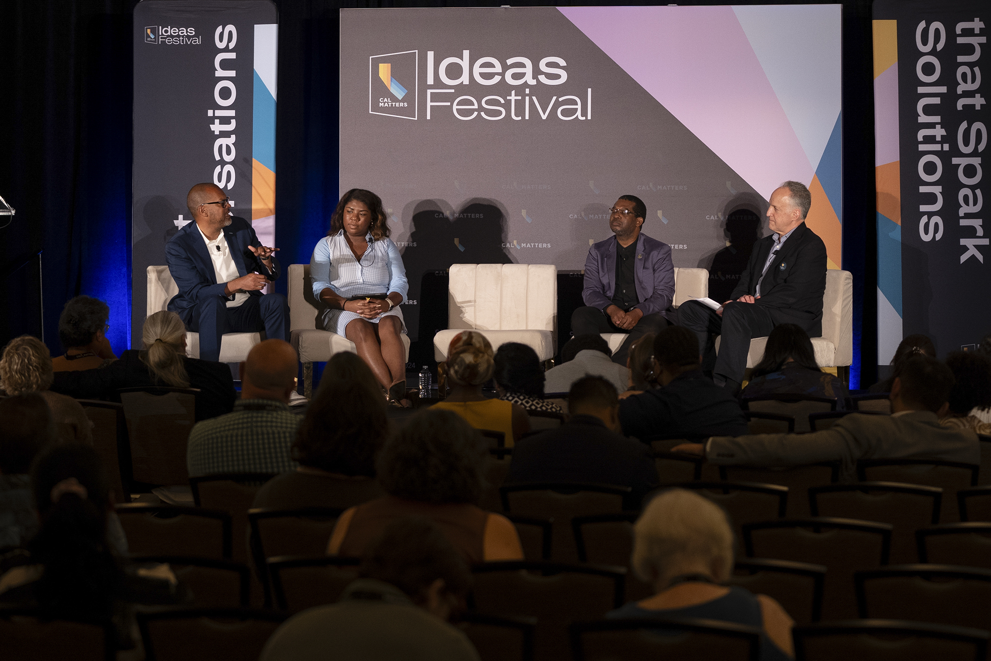 San Francisco Foundation CEO Fred Blackwell speaks during a panel discussion on reparations at  CalMatters’ IdeasFest at the Sheraton Grand Hotel in Sacramento on June 6, 2024. Photo by Cristian Gonzalez for CalMatters