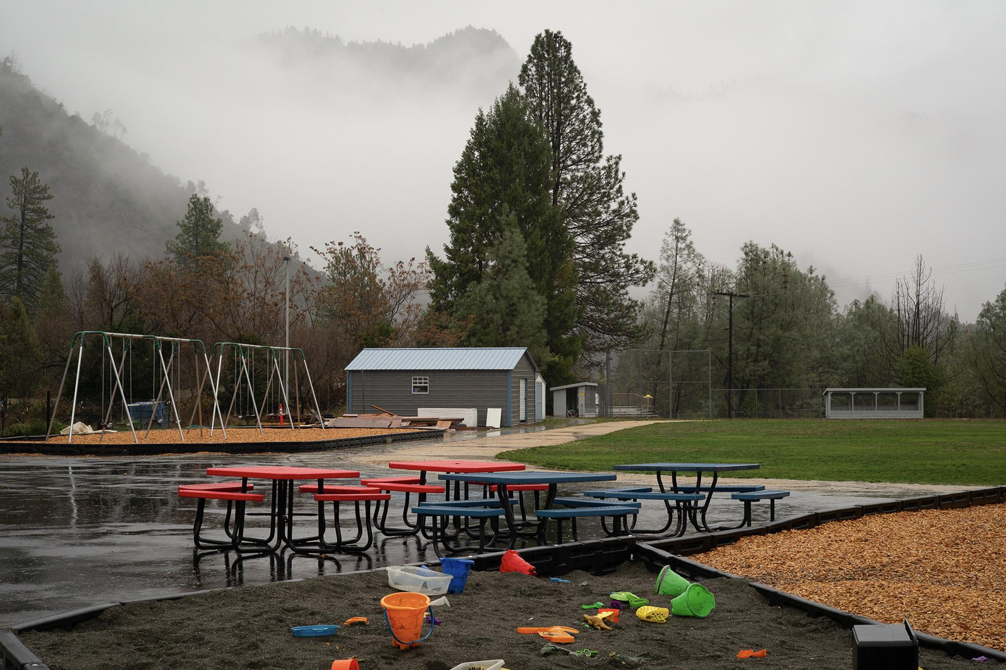 The playground at Burnt Ranch Elementary School in Burnt Ranch on Dec. 13, 2019. Photo by Dave Woody for CalMatters