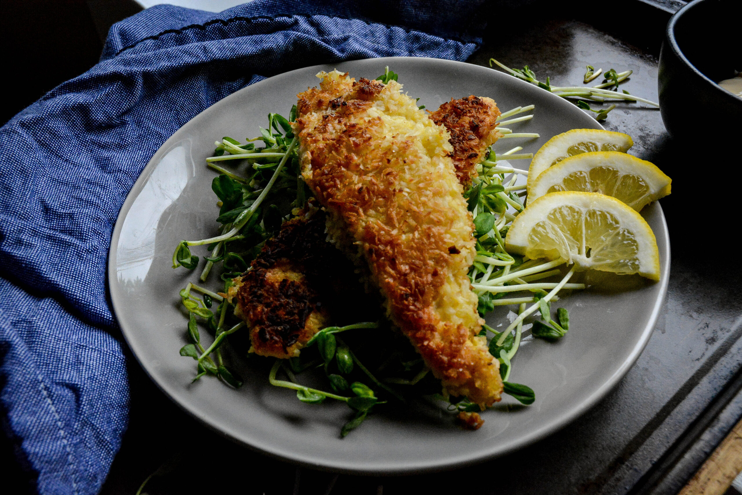 Coconut Crusted Chicken Tenders with Honey Mustard Sauce
