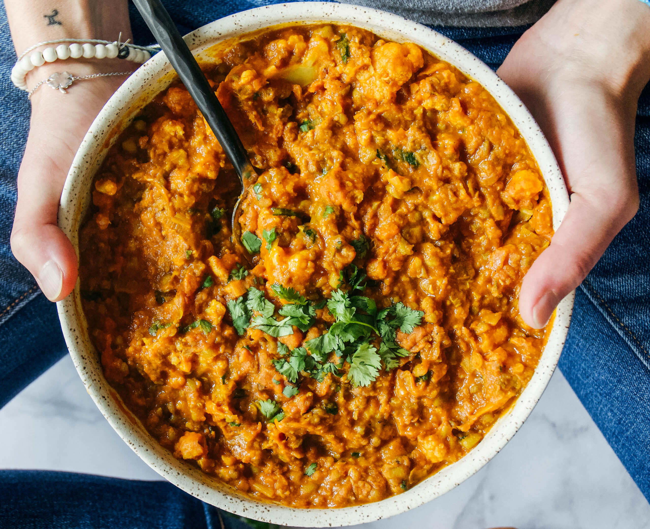 Easy and Healthy Vegan Cauliflower Mung Bean Curry