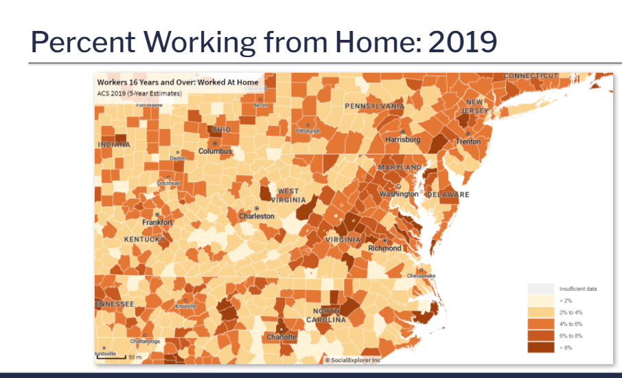 Remote workers by county.