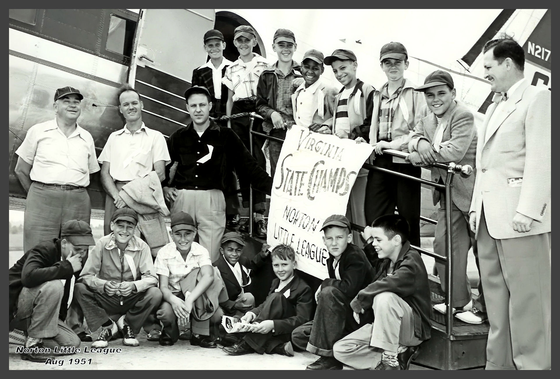 The Norton All-Star team in 1951 gets ready to fly off to the regionals. Photo courtesy of Frank Kilgore.