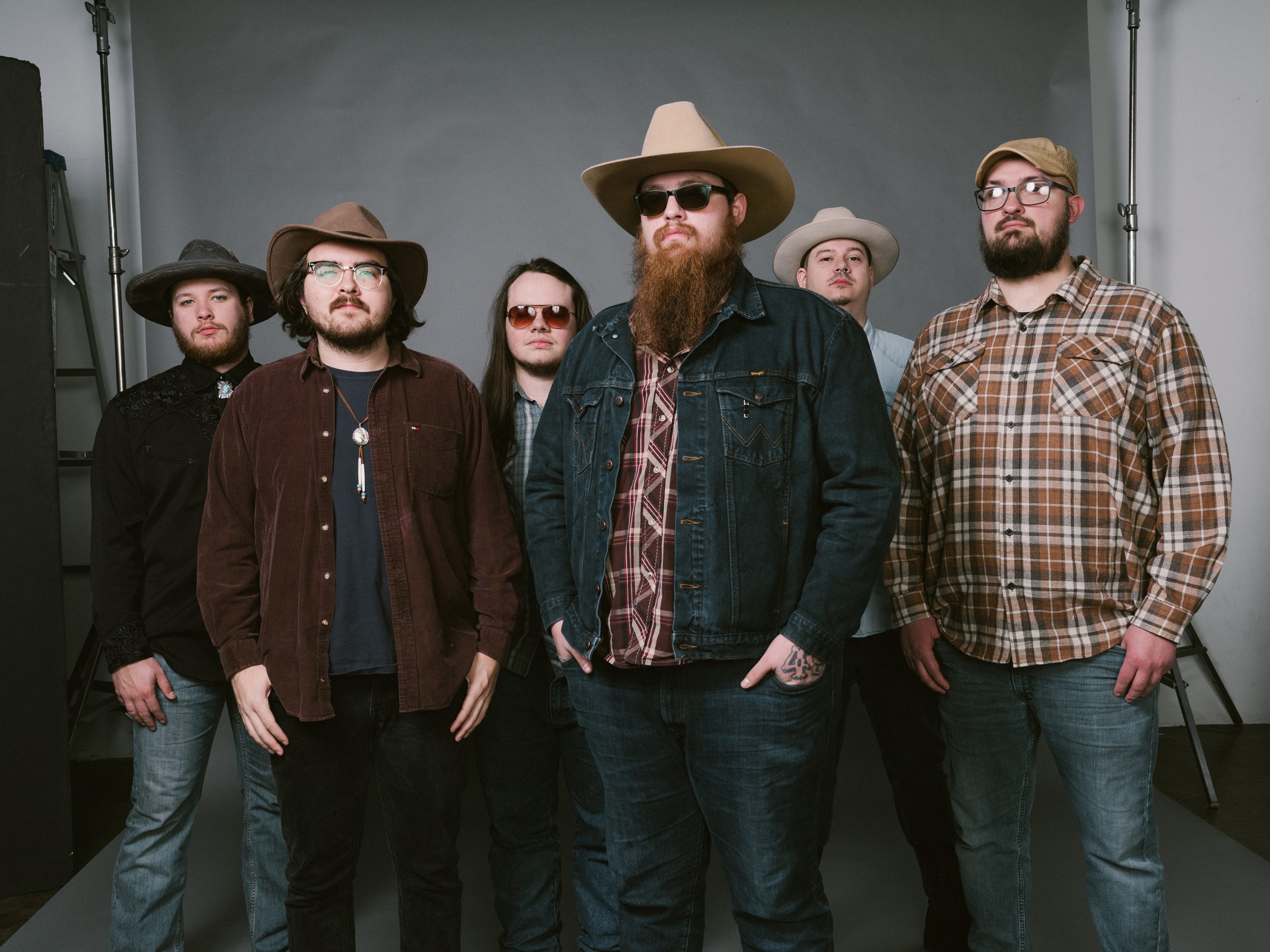 49 Winchester (from left): Tim Hall - Keys; Chase Chafin - Bass; Noah Patrick - Steel Guitar; Isaac Gibson - Guitar/Vocals (Lead Songwriter); Brandon “Bus” Shelton - Lead Guitar; Justin Louthian - Drums. Courtesy of 49 Winchester.