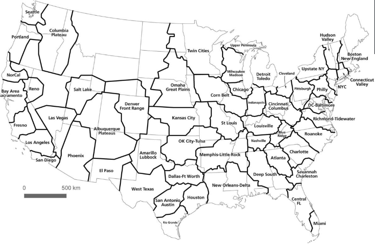 The economic geography of the United States.