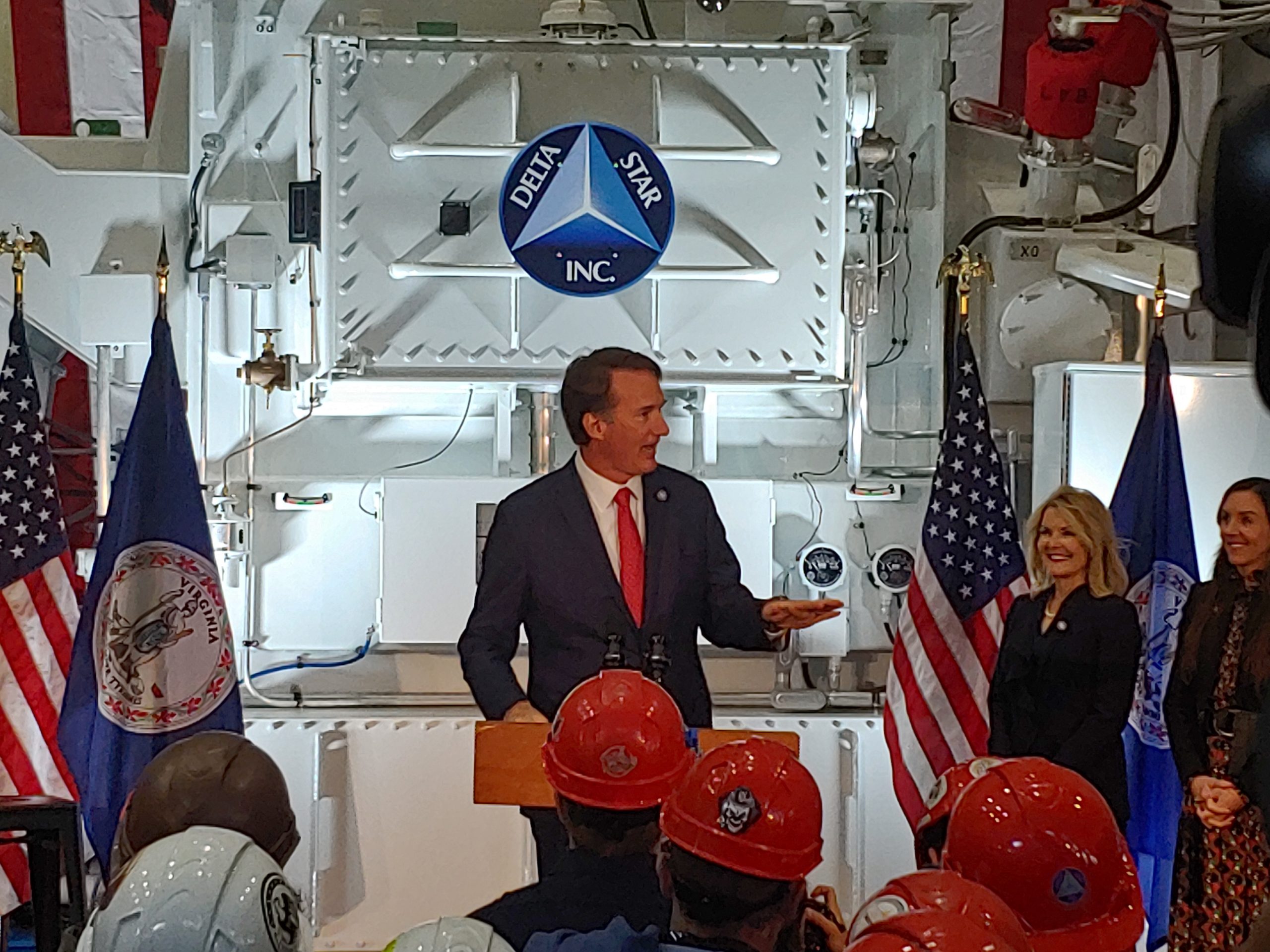 Gov. Glenn Youngkin presents his energy plan in Lynchburg in October. Photo by Dwayne Yancey.
