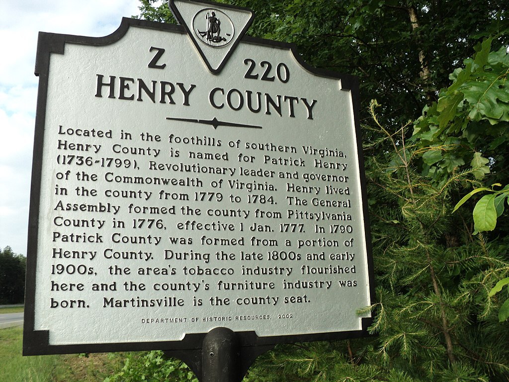 The Henry County historical marker. Courtesy of Marmaduke Percy.