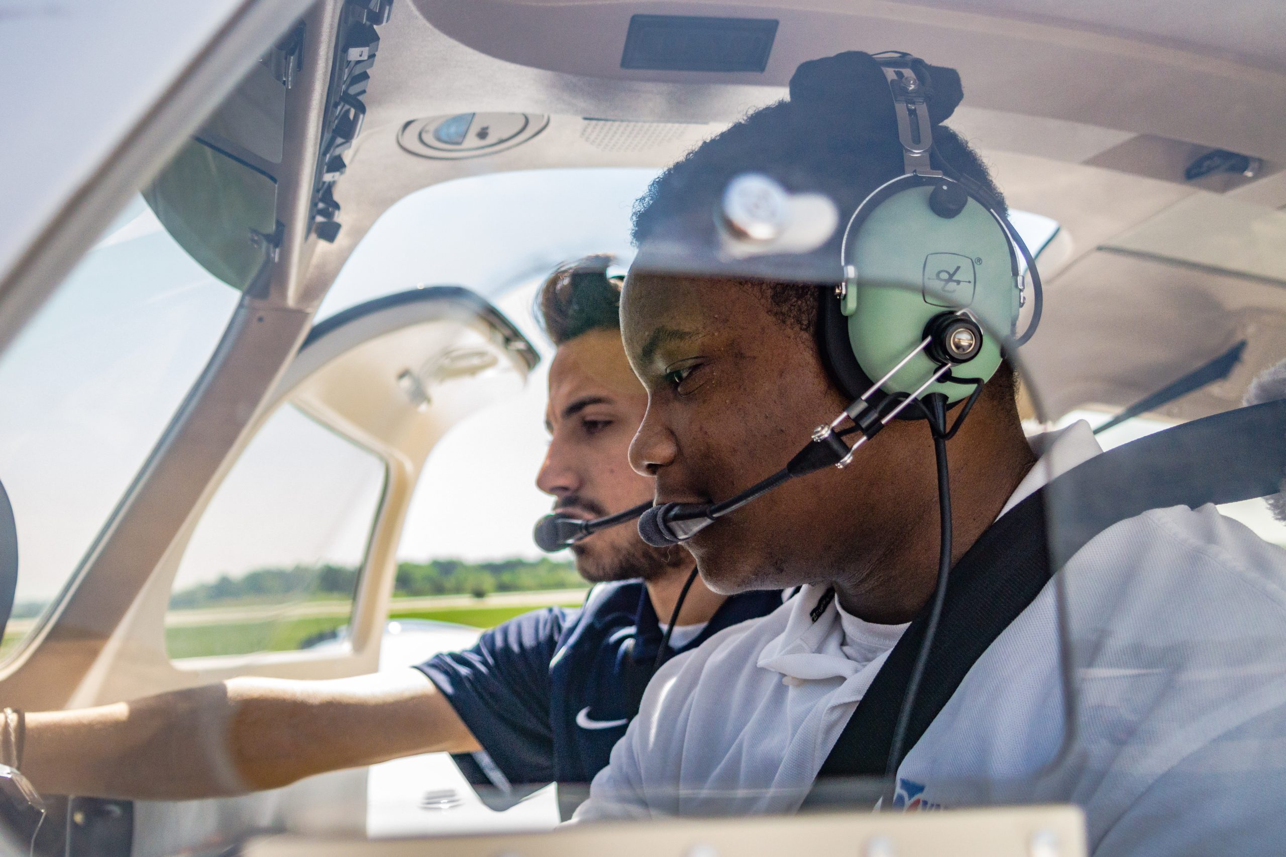 Recent graduates can obtain their required flying hours by training underclassmen as certified flight instructors of the university. Photo courtesy of Averett University."