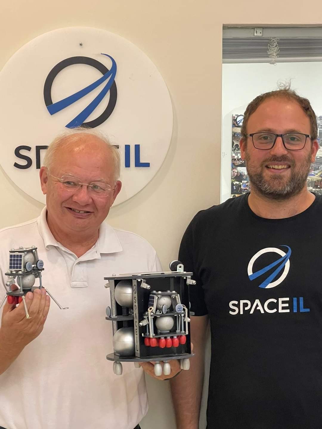 Jack Kennedy and SpaceIL Co-Founder Kfir Damsri in Tel Aviv discussing the Beresheet 2 mission to the Moon in 2024. Courtesy of Kennedy.