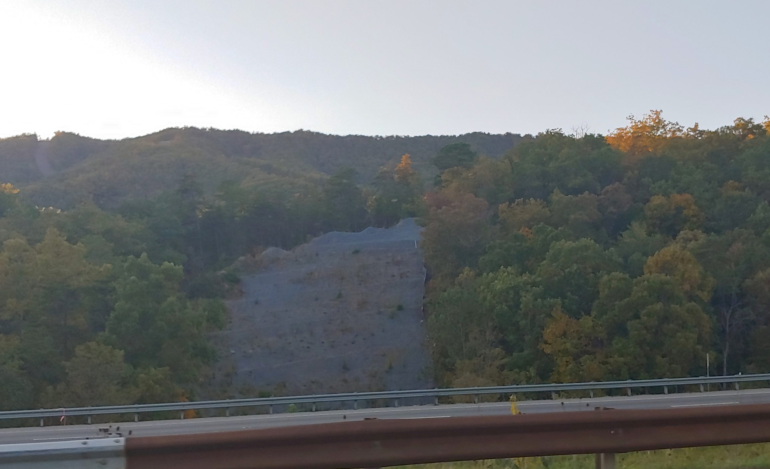 The Mountain Valley Pipeline near the Montgomery County-Roanoke County line, as seen from Interstate 81. Photo by Dwayne Yancey.