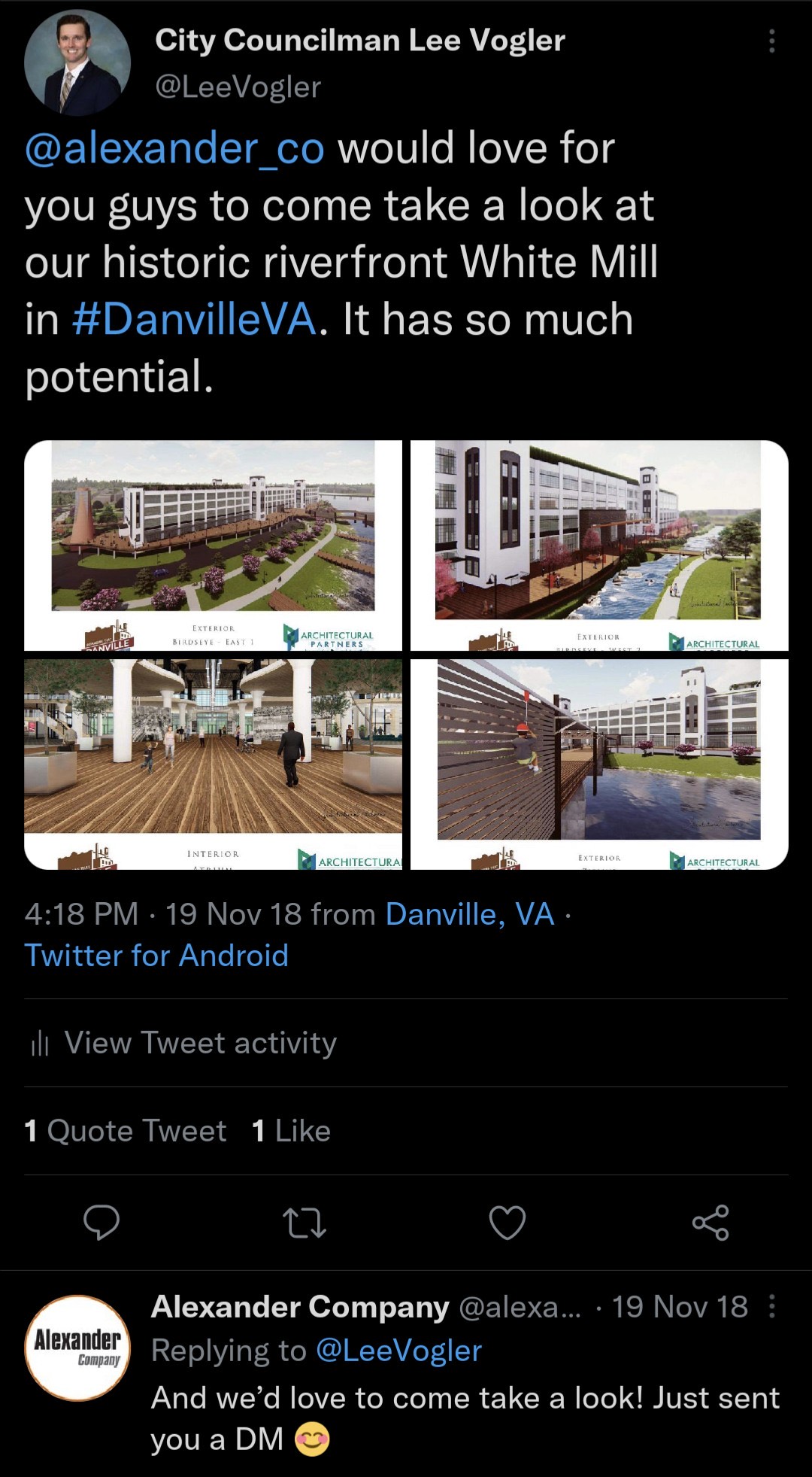 The tweet that started it all. Courtesy of Lee Vogler.
