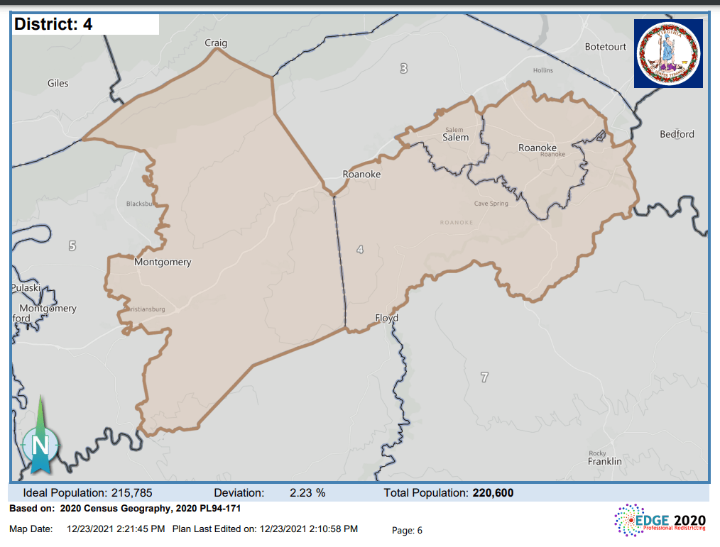 Senate District 4. Courtesy of Virginia Supreme Court.