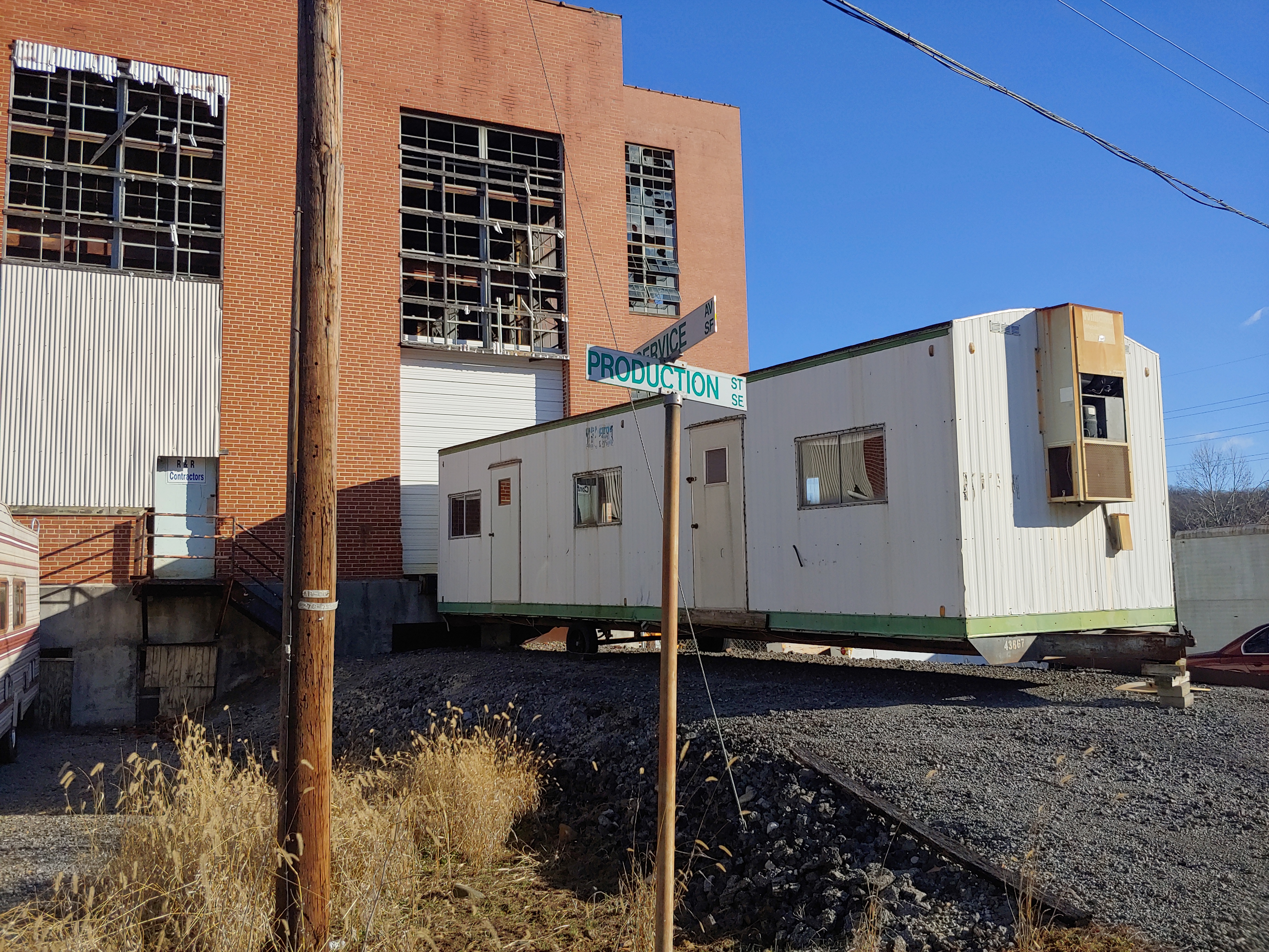 The roads at the site have names such as Service Avenue and Production Street. Photo by Dwayne Yancey.