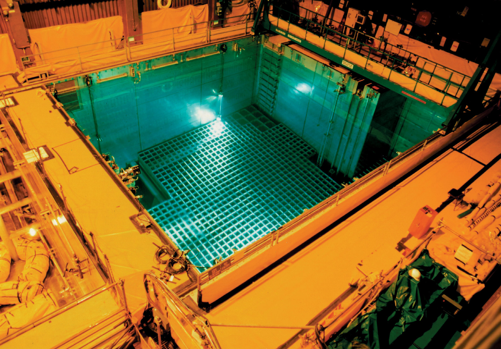 A close-up of a cooling pool for spent nuclear pool. Courtesy of Nuclear Regulatory Commission.