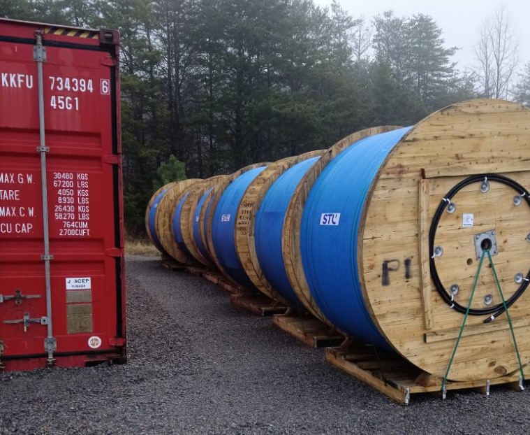 Cable that will be used for the fiber project in Pittsylvania County, courtesy of RiverStreet Networks.