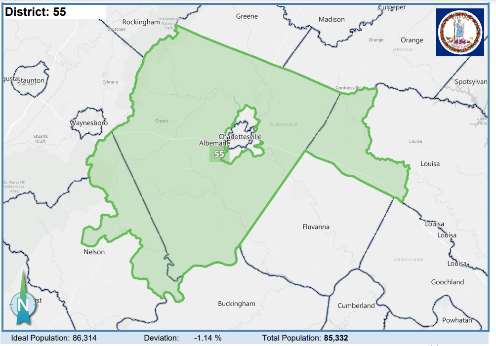 This is the other new district that covers Albemarle County. Courtesy of Virginia Supreme Courty.