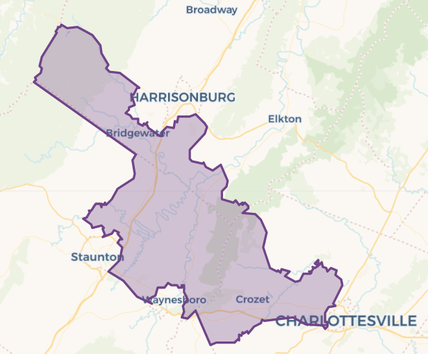 This is the district that Del. Chris Runion, R-Rockingham County, has represented. It covers parts of Ablemarle, Augusta and Rockingham counties. Courtesy of VPAP.