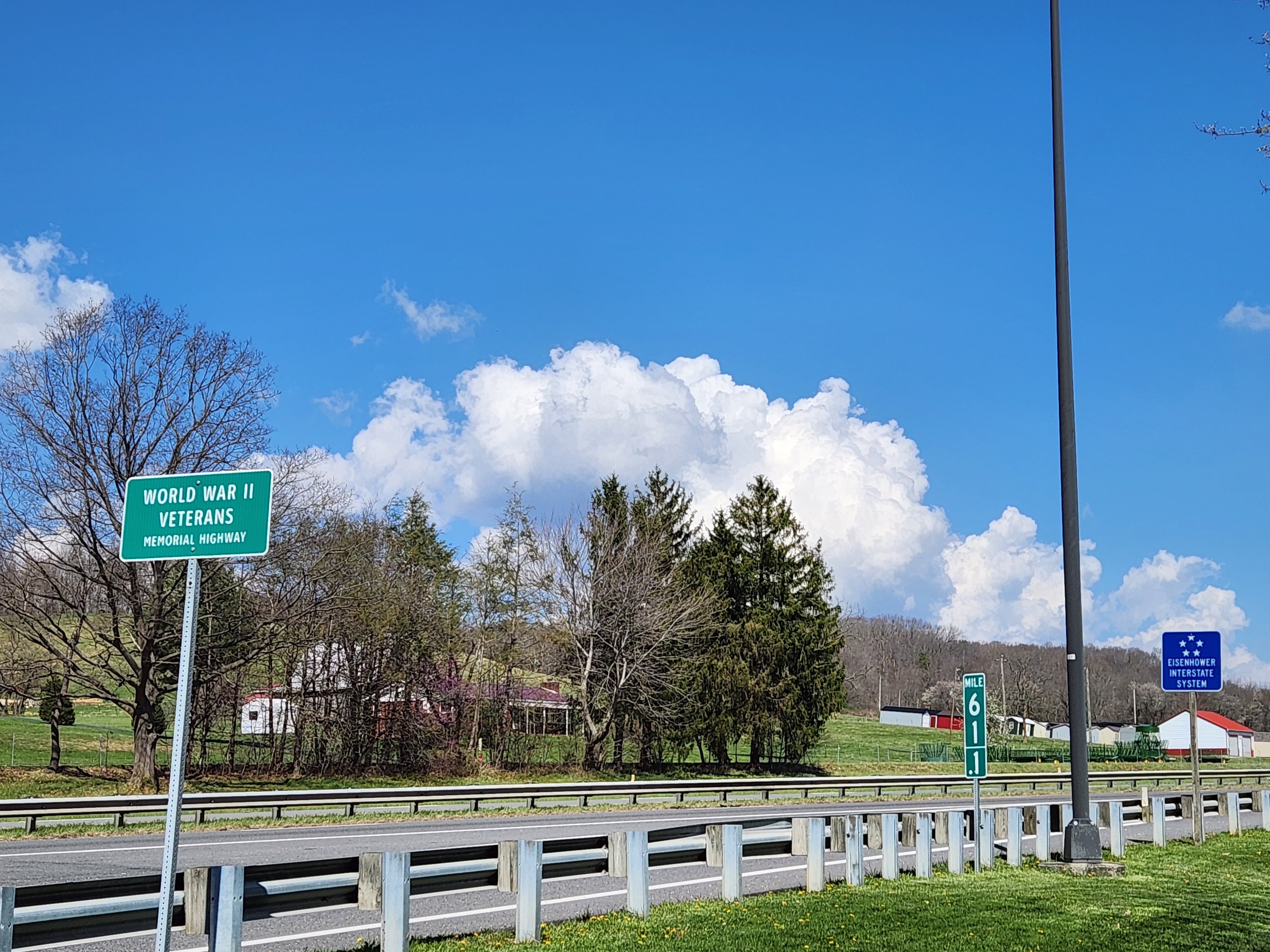 Cumulus clouds fill the sky over Rural Retreat in Wythe County, as warm temperatures well into the 70s and 80s covered our region on Wednesday. Photo by Dwayne Yancey.