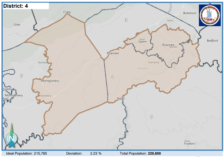 Senate District 4. Courtesy of Virginia Supreme Court.
