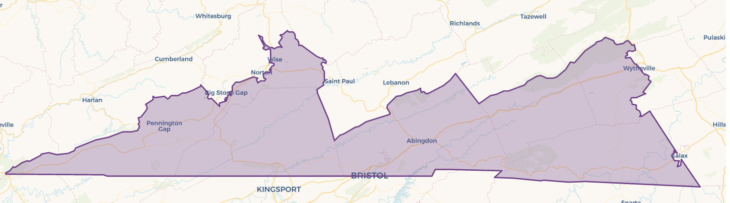 This is the old district that state Sen. Todd Pillion, R-Washington County, has represented. Courtesy of Virginia Public Access Project.