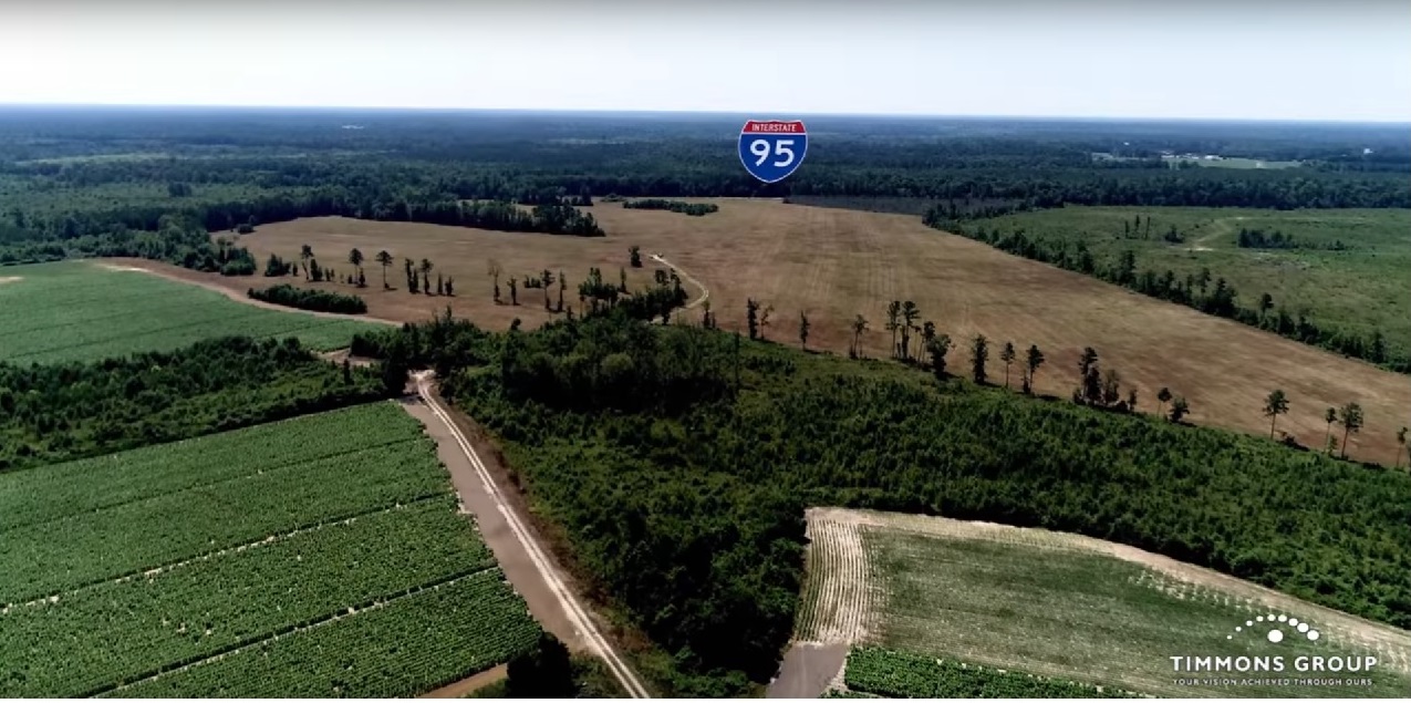 The 1,600-acre MAMaC site in Greensville County has convenient access to Interstate 95, Interstate 58 and Virginia's ports. Image courtesy of Natalie Slate, Greensville County economic development director.