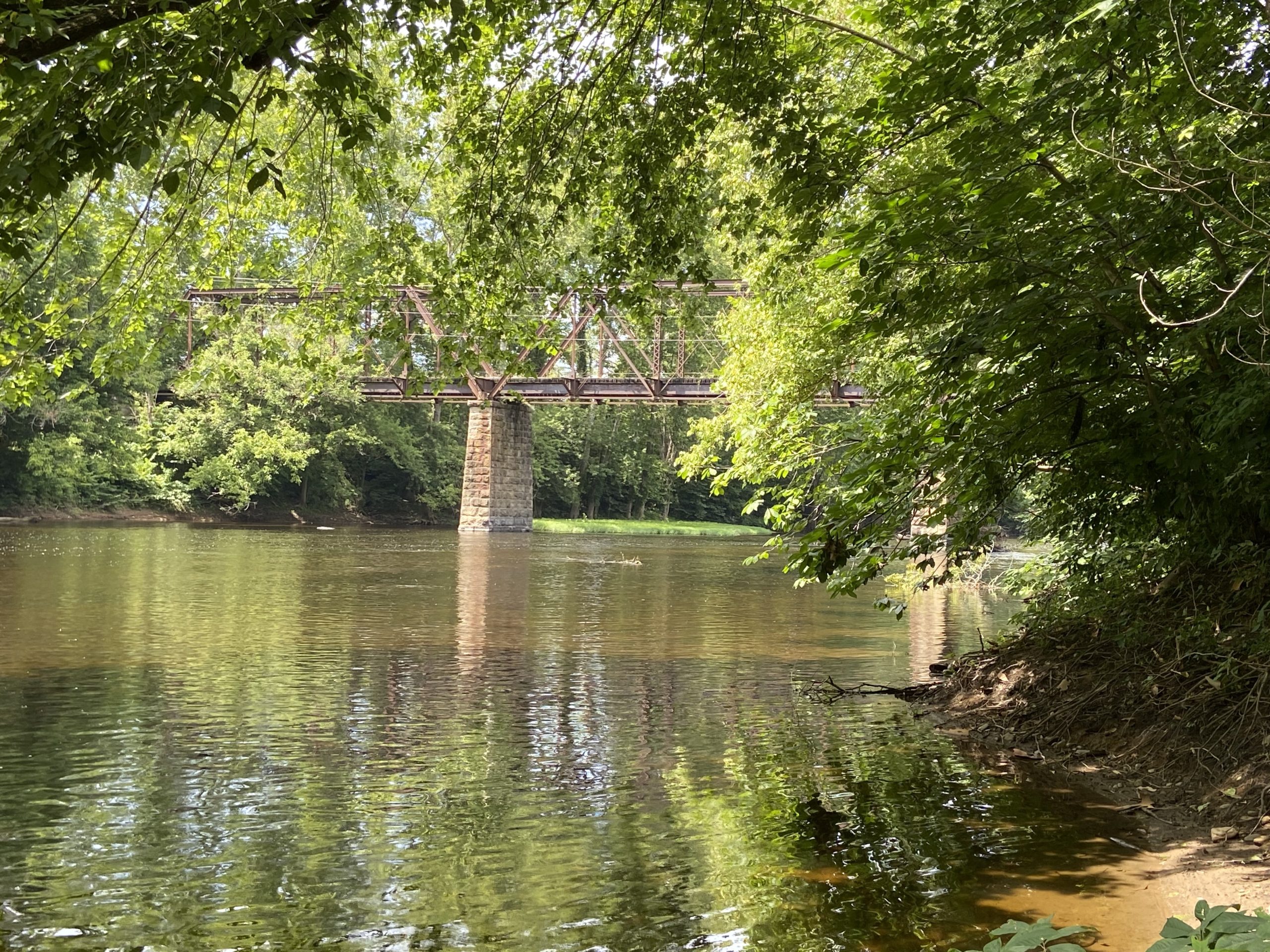 An unused bridge across the James River just north of where Craig Creek enters the river may end up being incorporated in the Craig Botetourt Scenic Trail. Photo by Mark Taylor.