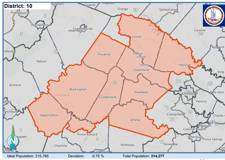 Senate District 10. Courtesy of Virginia Supreme Court.