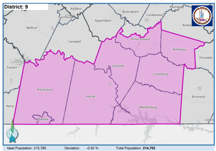Senate District 9. Courtesy of Virginia Supreme Court.