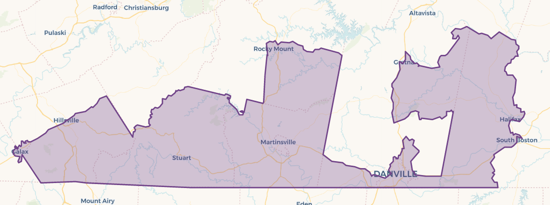 This is the district that state Sen. Bill Stanley, R-Franklin County, has represented. Courtesy of Virginia Public Access Project.