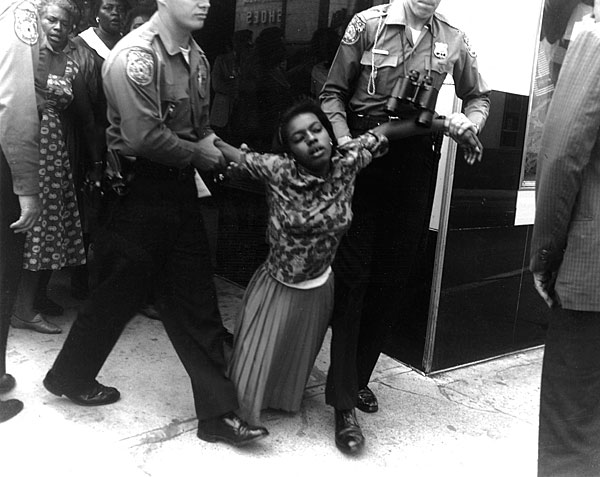 Dorothy Moore Batson being arrested in Danville.