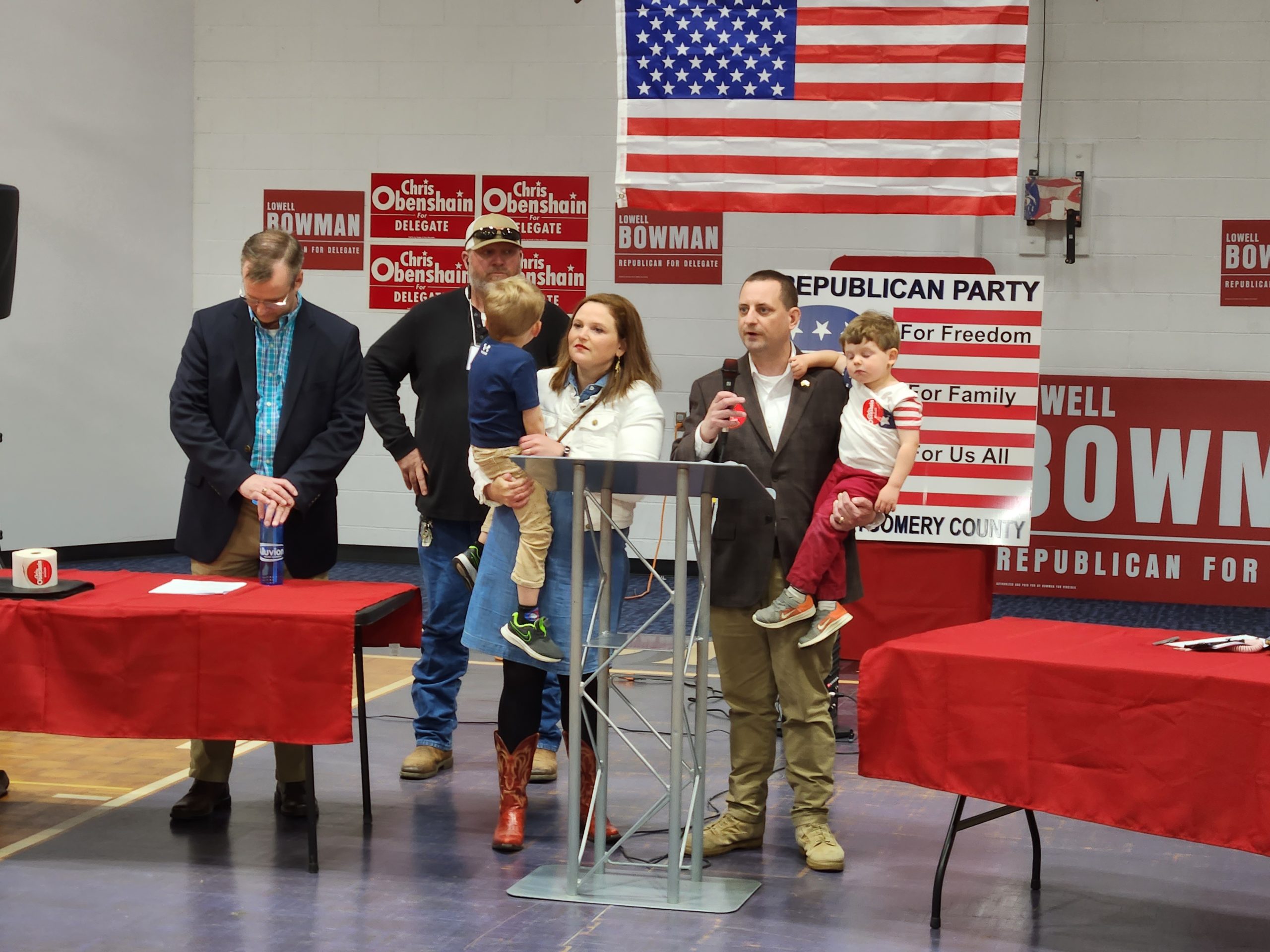 Chris Obenshain accepts the Republican nomination. Photo by Dwayne Yancey.