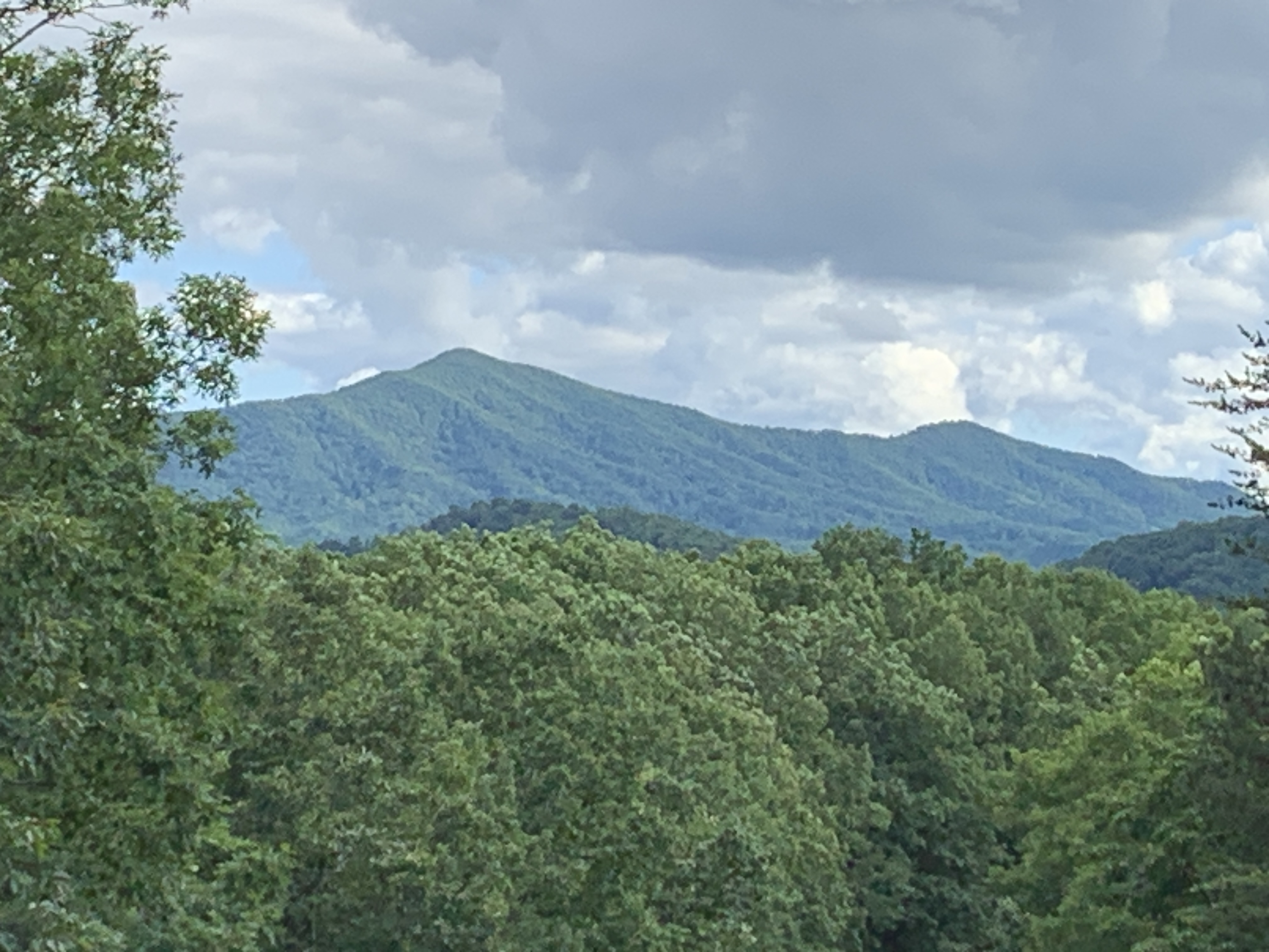 After a cold front passed Monday, visibility was quickly restored, as this view toward Franklin County's Cahas Mountain from a ridgetop in southern Roanoke County shows. Photo by Kevin Myatt.