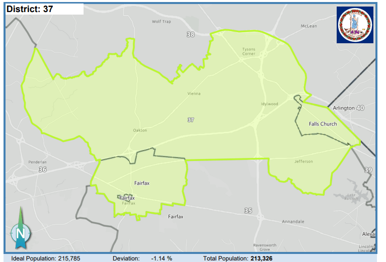Senate District 37. Courtesy of Virginia Supreme Court.