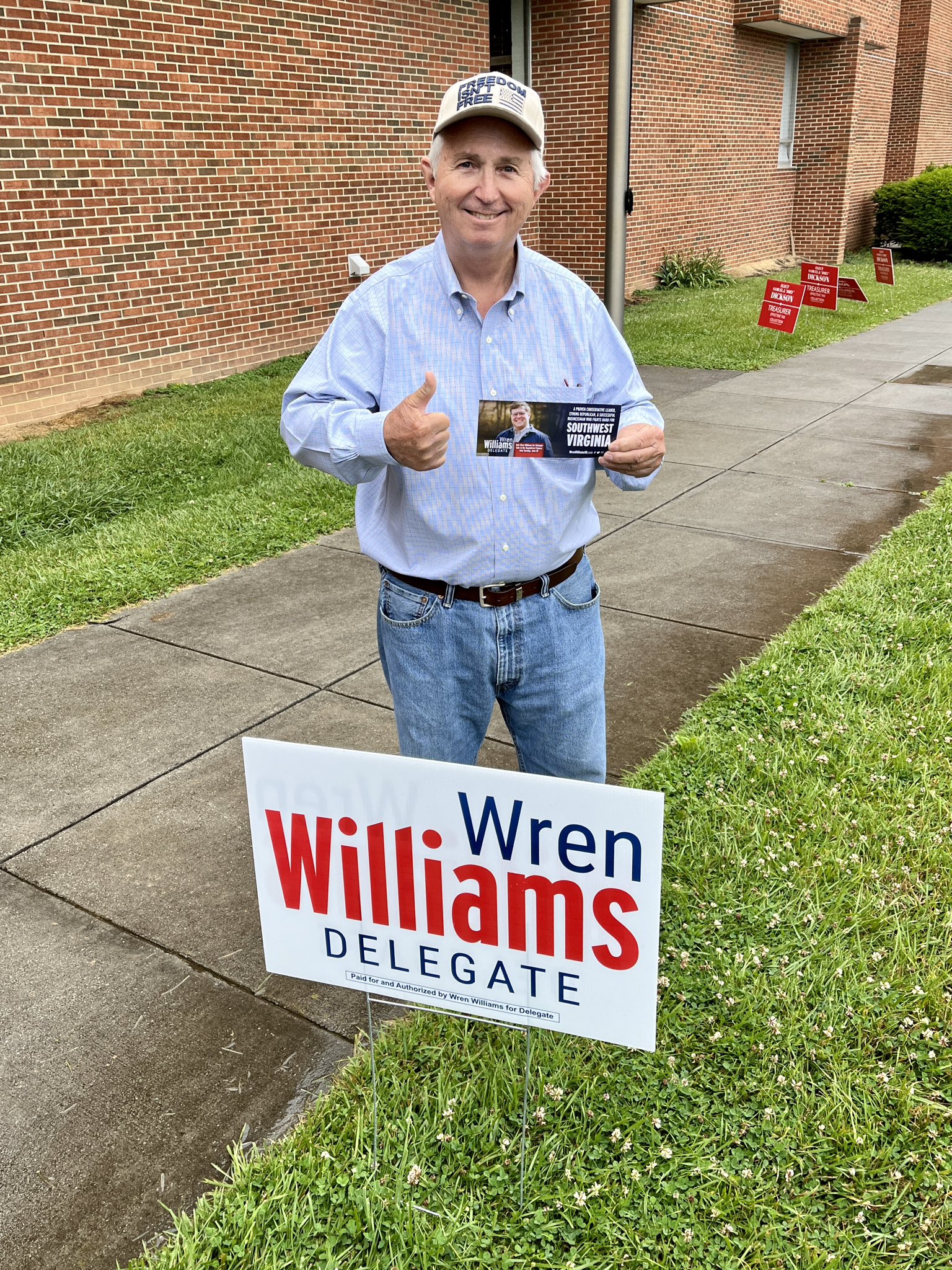 Del. Wendell Walker working the polls in Carroll County for Del. Wren Williams. Courtesy of Walker.
