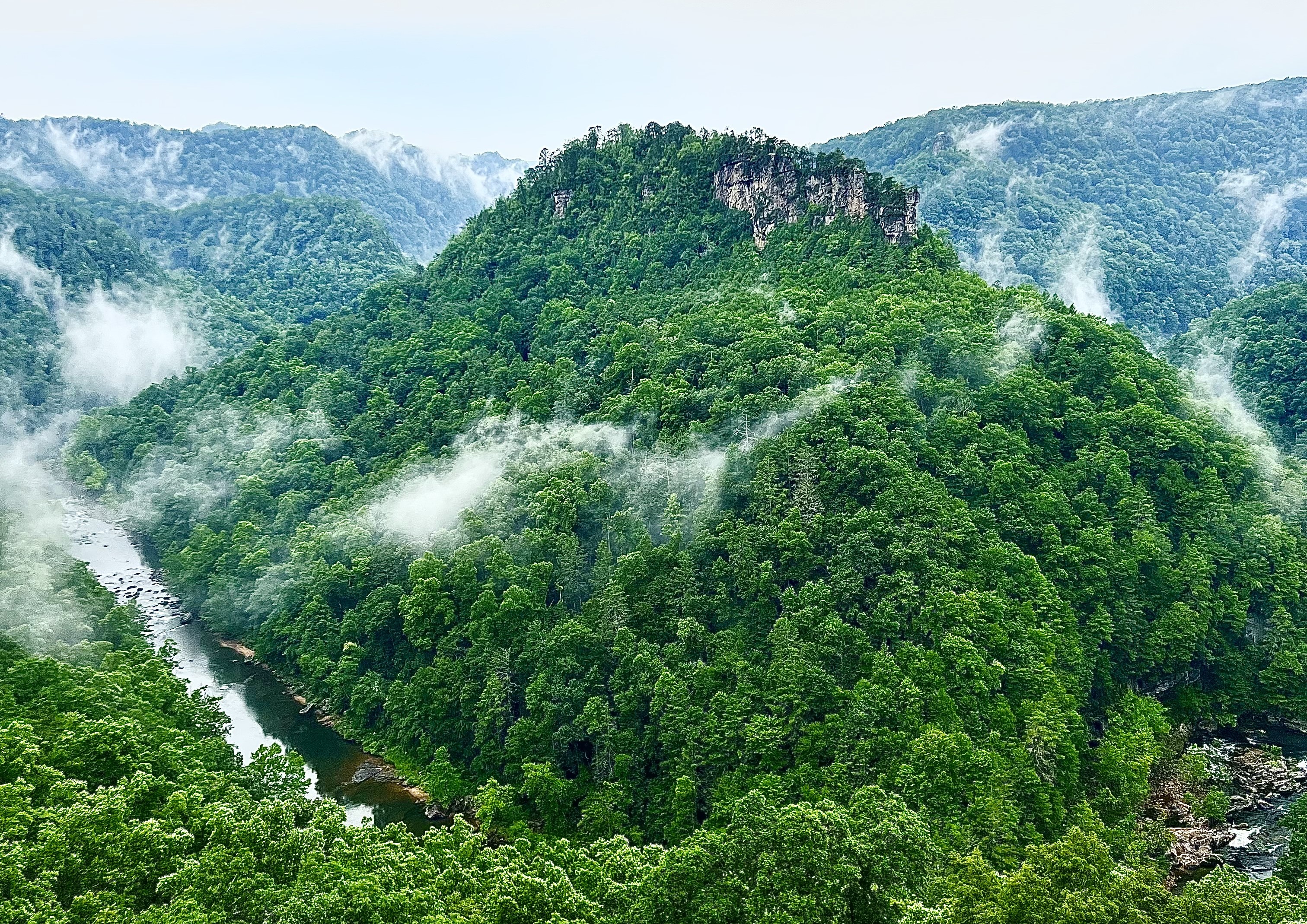 Steamy clouds rise from the Russell Fork River around the bluffs at Breaks Interstate Park on Southwest Virginia's border with Kentucky on Sunday, June 25. Courtesy of Frank Kilgore.