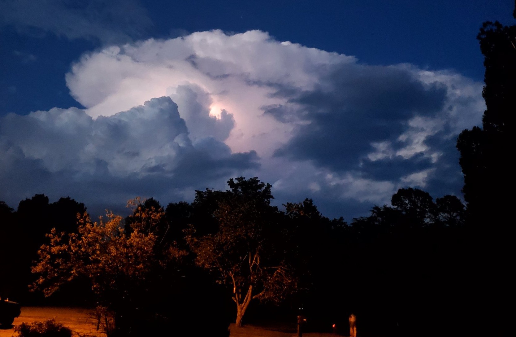Lightning flashes in a thunderstorm over Bedford County on the evening of Friday, July 14, as seen from Goodview. Courtesy of Brian Sweeney.