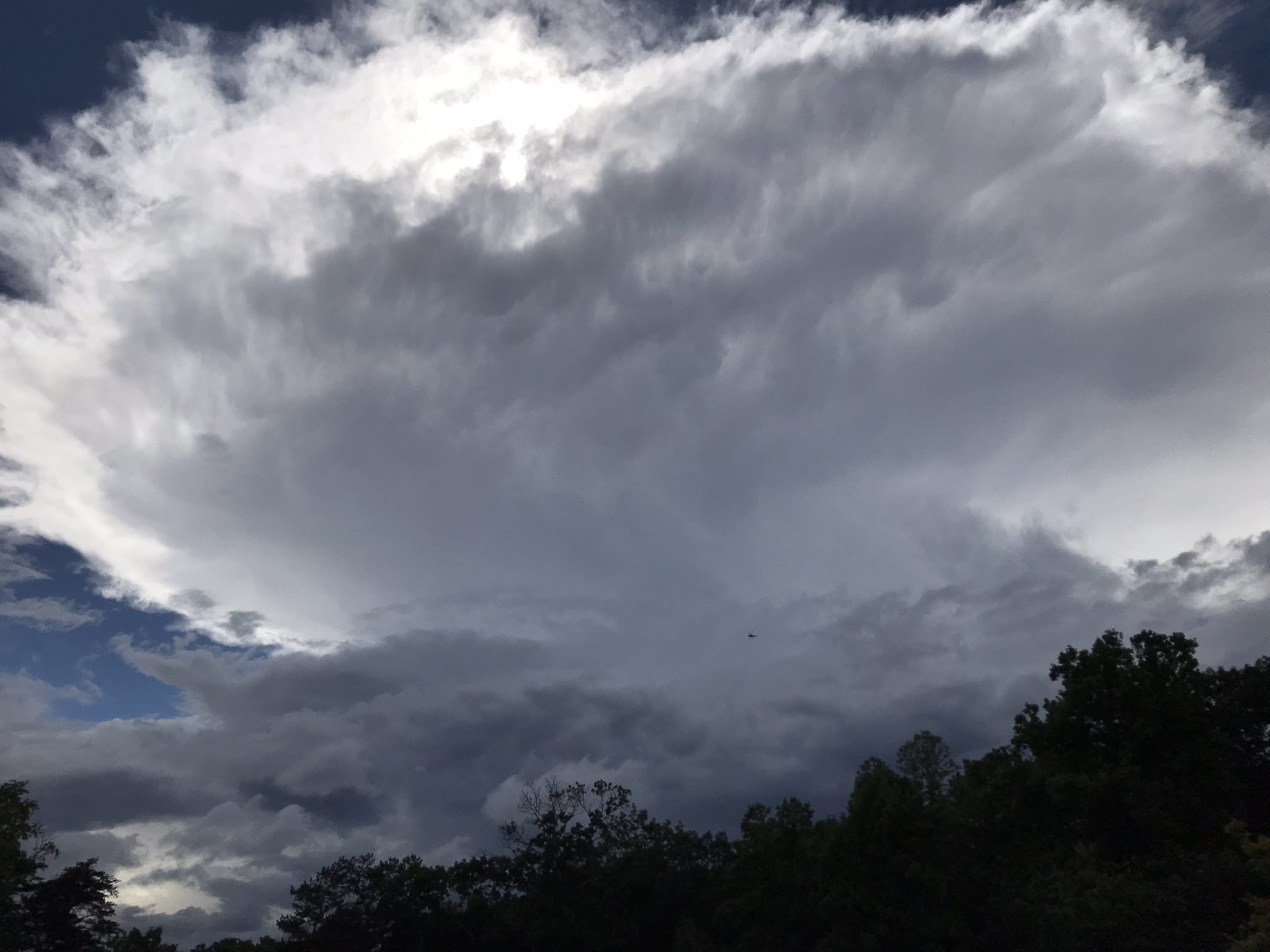 A cirrus anvil on a late June thunderstorm fills the sky as seen from northern Roanoke County. Courtesy of Thomas Ryder.